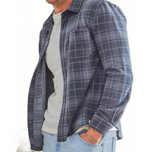 NEW SIMPLY SOUTHERN plaid brushed fleece shacket in blue